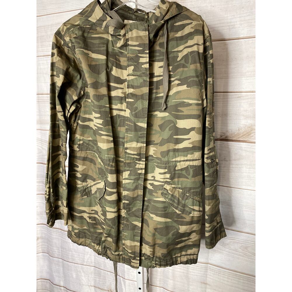 Sebby Collection Women's Size Large Green Army Camo Jacket Coat Pockets